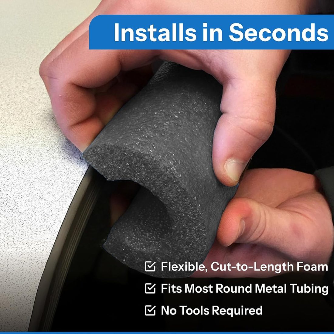 3 Foot Black Roll Bar Padding 4 Pack - fire Retardant view 5