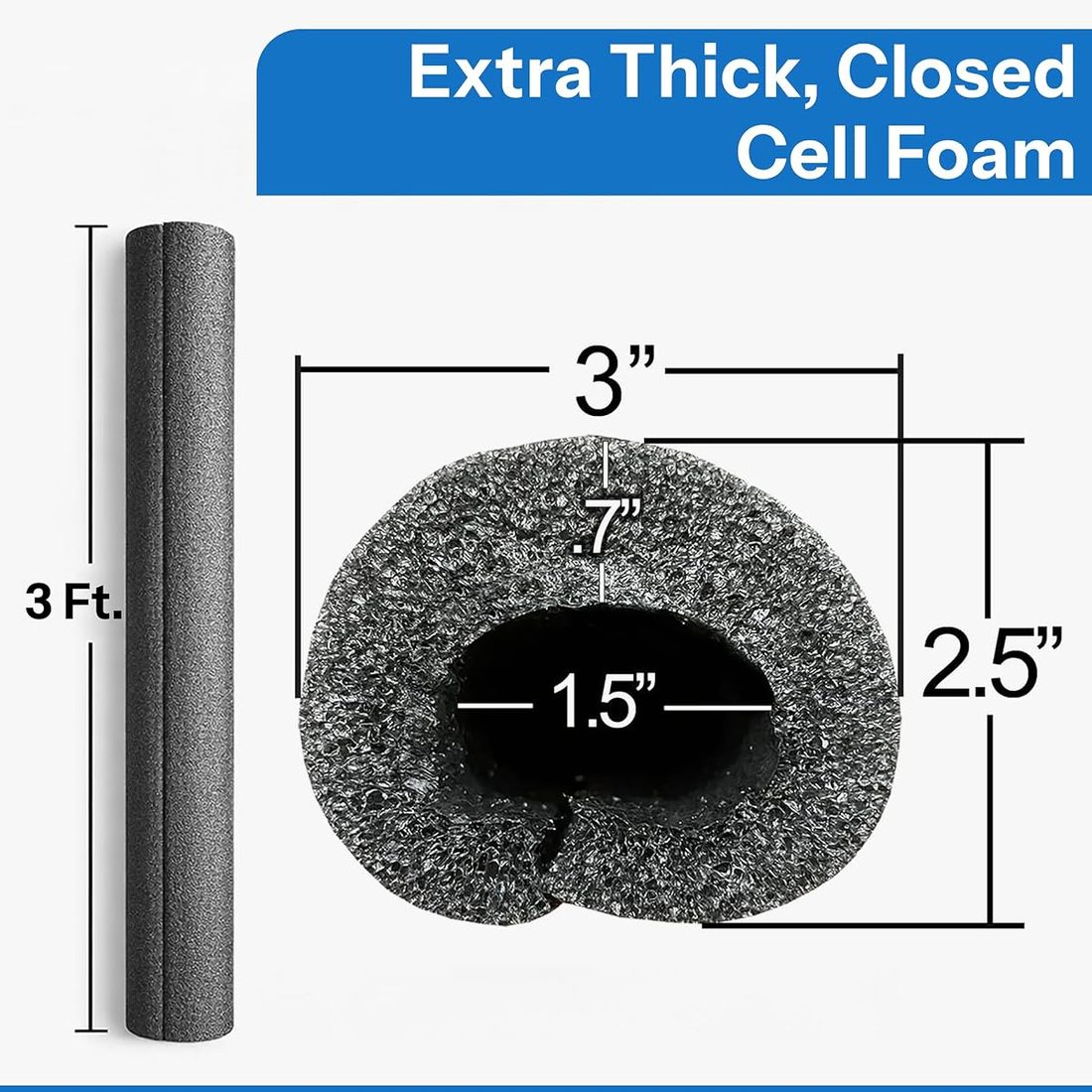 3 Foot Black Roll Bar Padding 4 Pack - fire Retardant