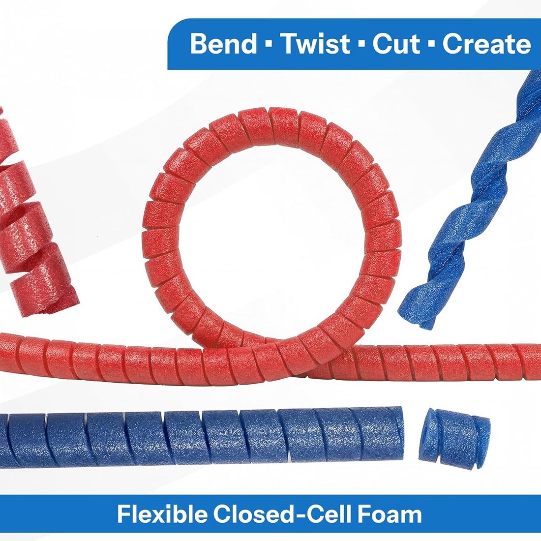 4 Pack Craft Foam for Crafts and Projects - 50 inch pre-Cut Spiral Red view 3