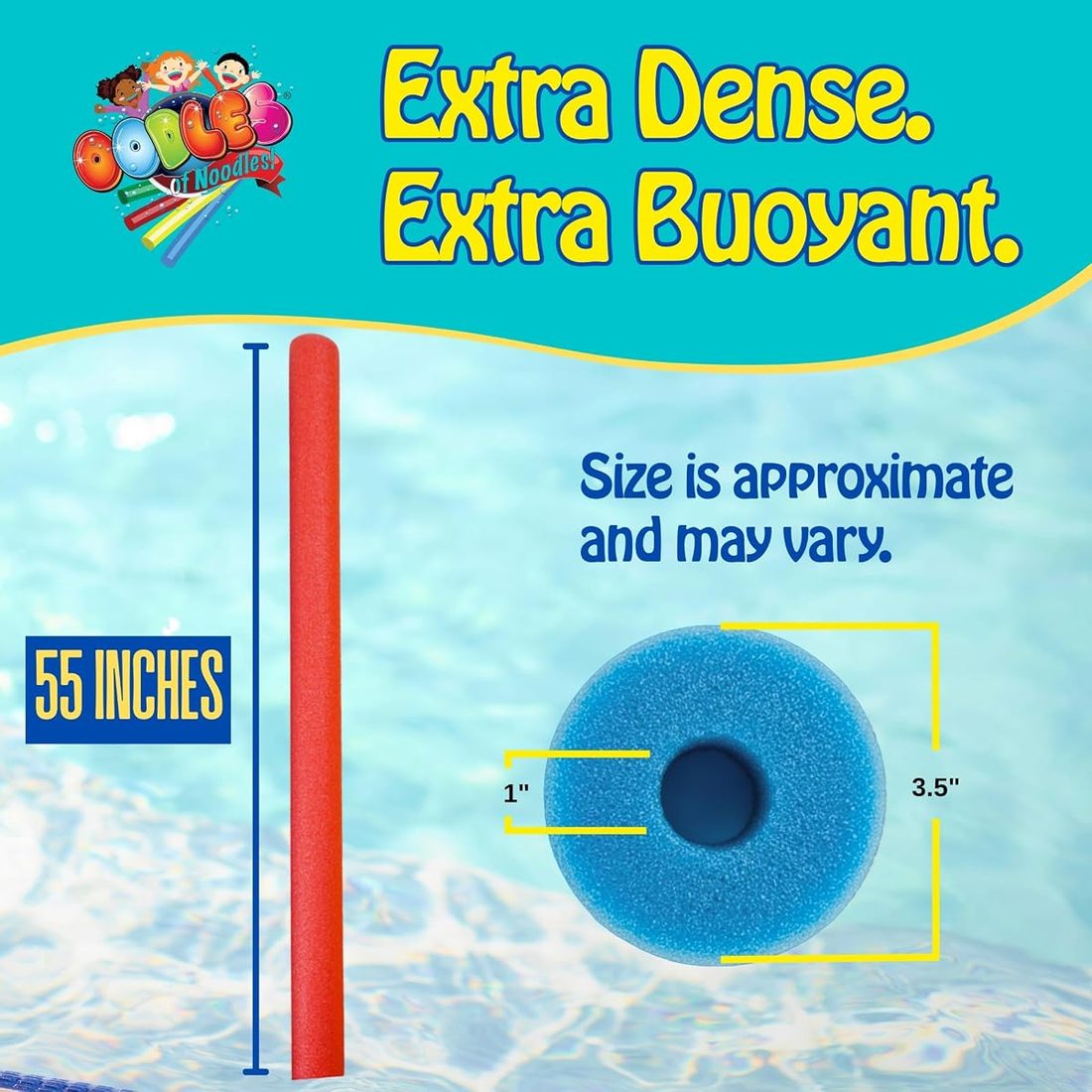 Black Pool Noodles Jumbo Large Pool Noodles, 6 Pack view 3
