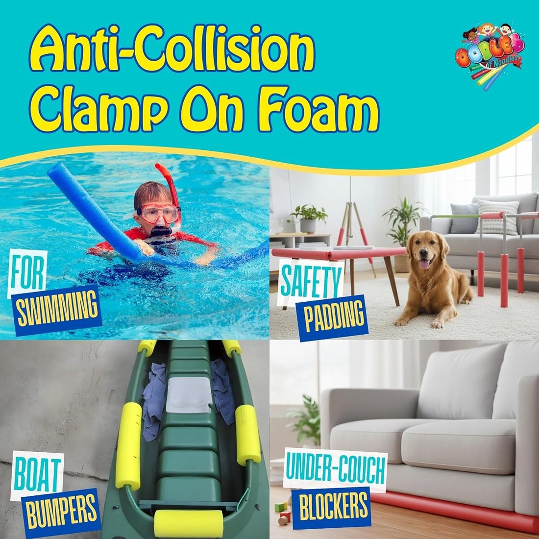 Clamp-On 22" Foam Noodles - 6 Pack view 3