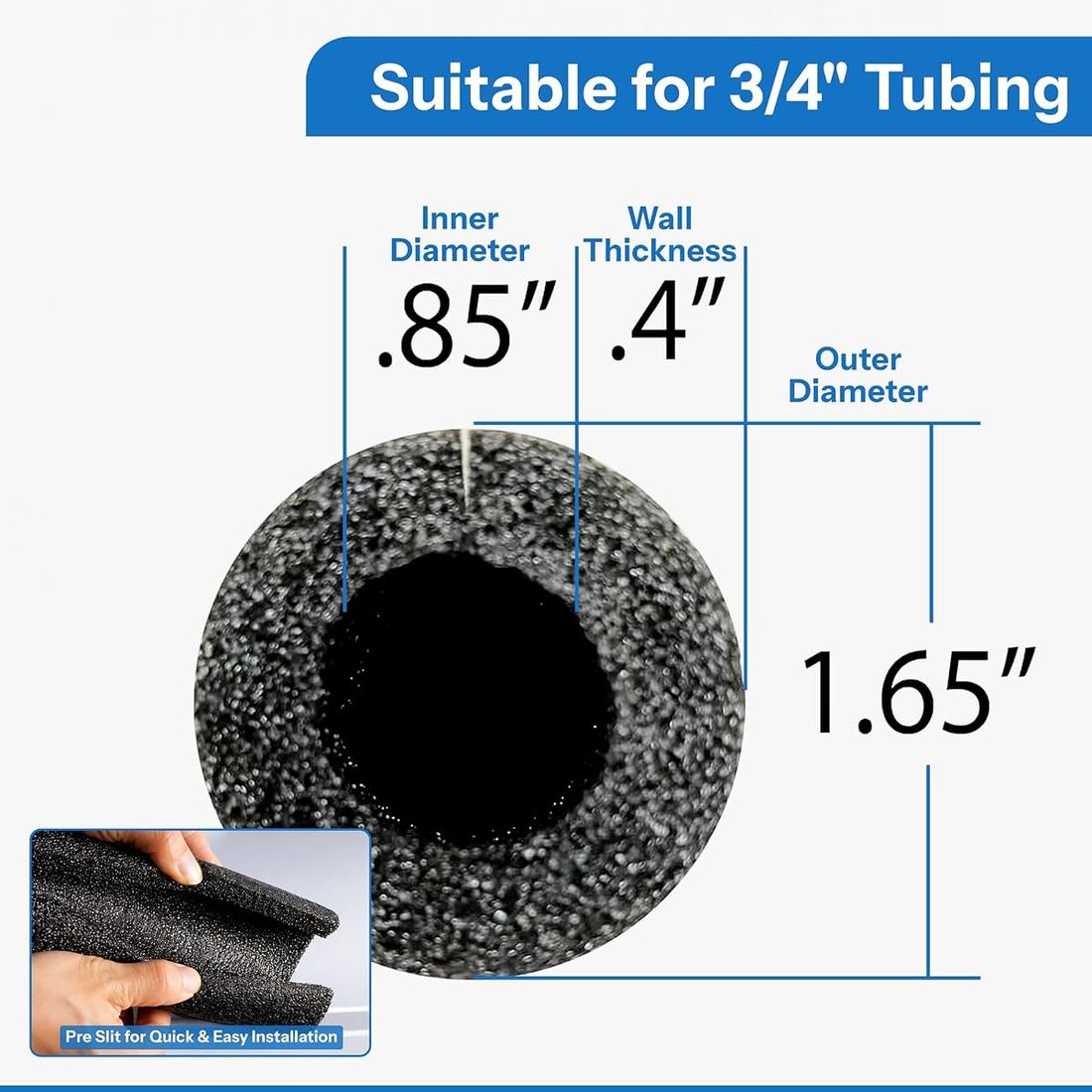 Foam King Foam Pipe Insulation Foam Tube for Pipe Covers - 12 Pack view 3