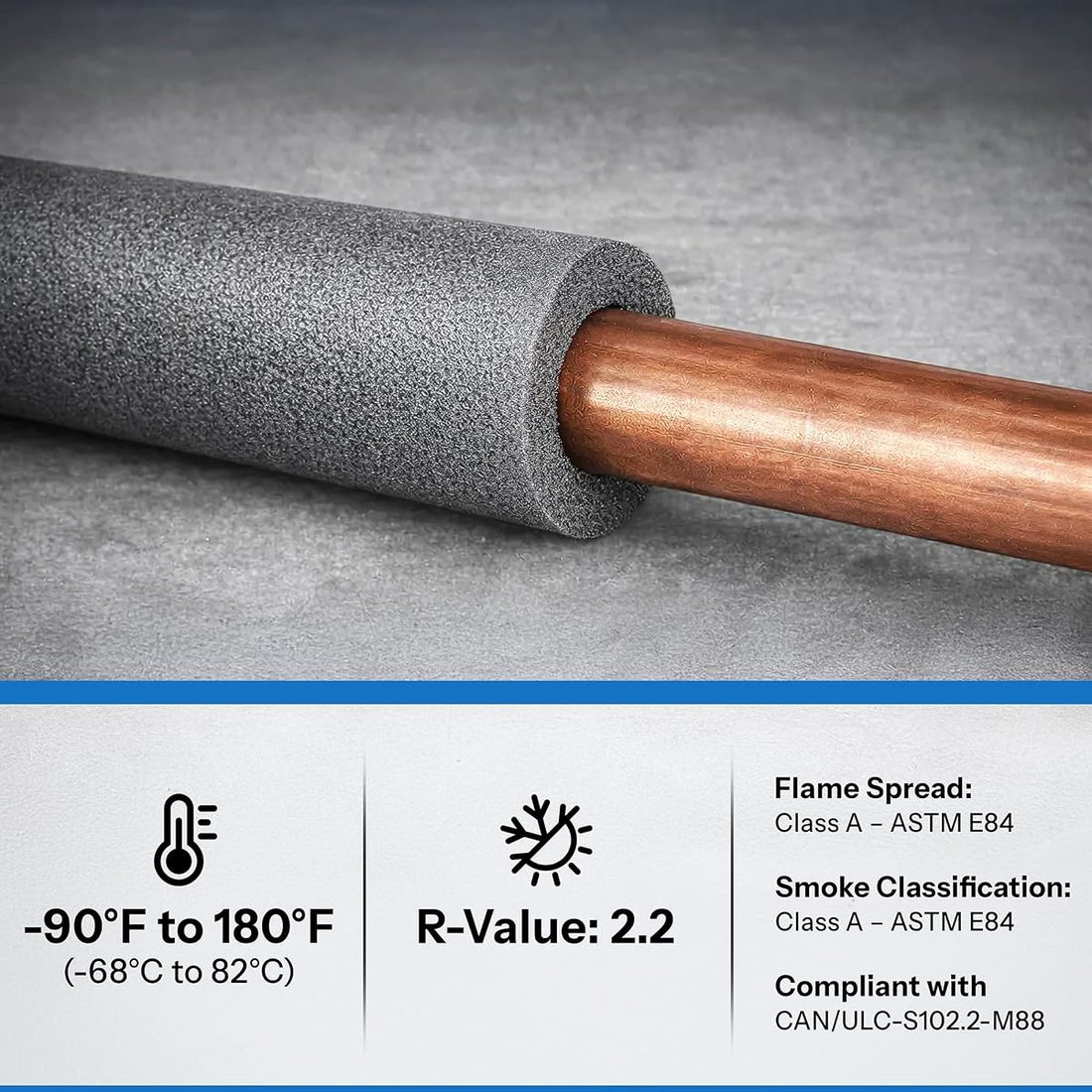 Foam King Pipe Insulation for 1/2 inch copper pipe 3 foot length,… view 4