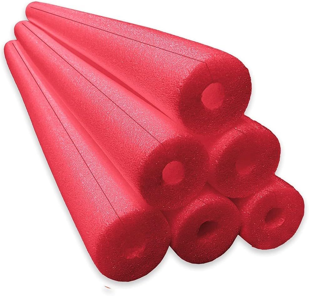 Jumbo Clamp-On Foam Noodles 6 Pack -Red