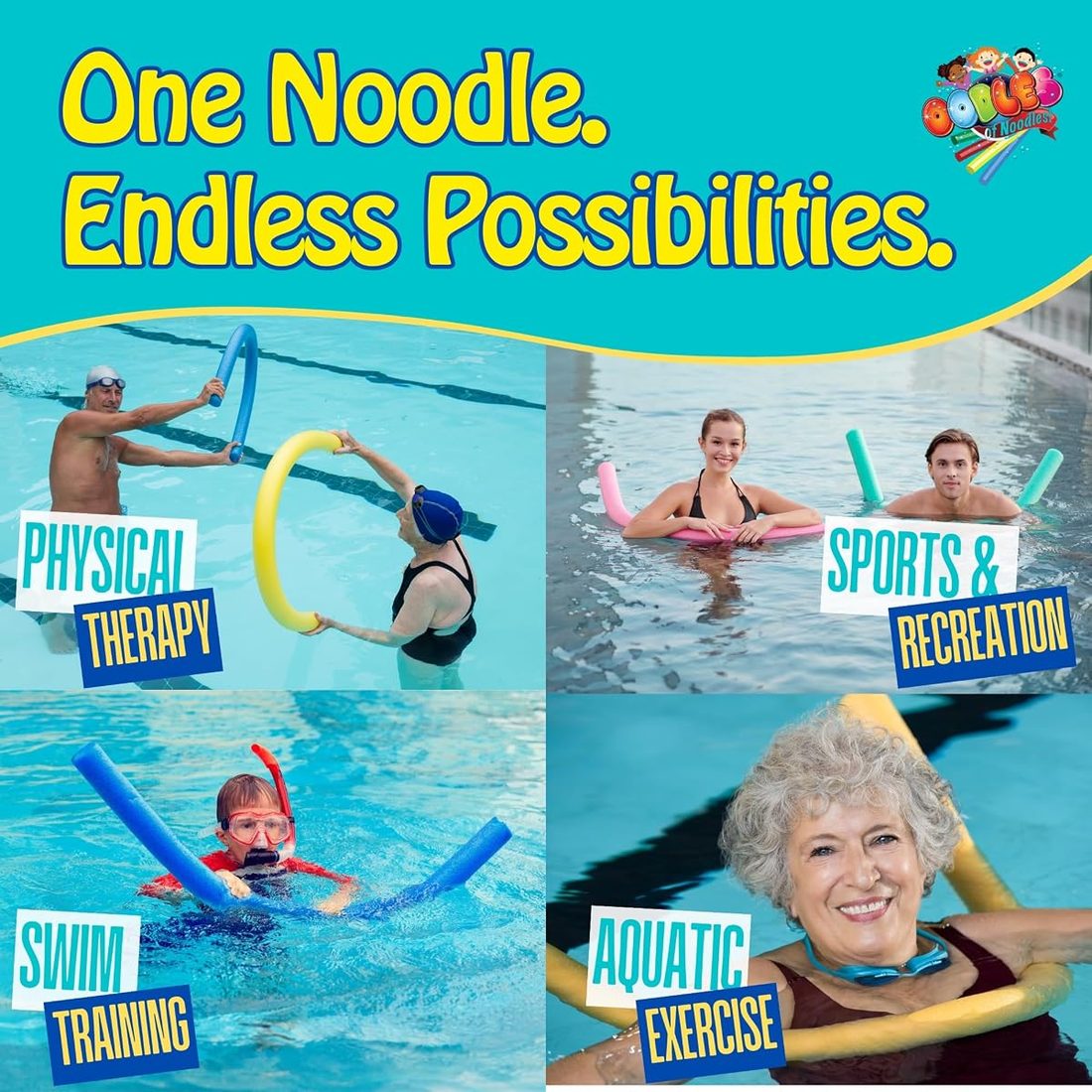Solid Deluxe Pool Noodles - 3 Pack, 55 Inch view 2