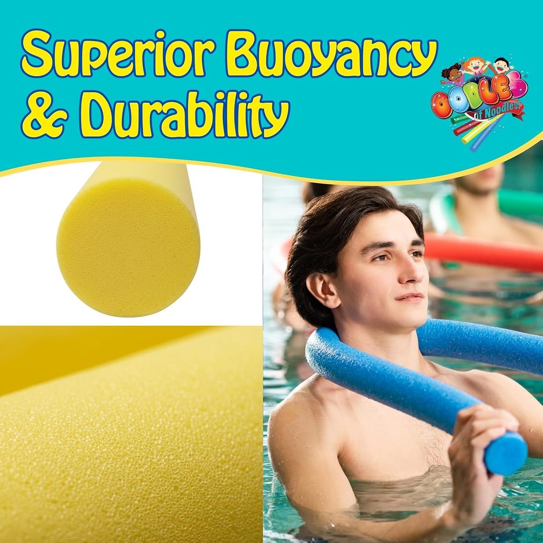 Solid Deluxe Pool Noodles - 3 Pack, 55 Inch view 3