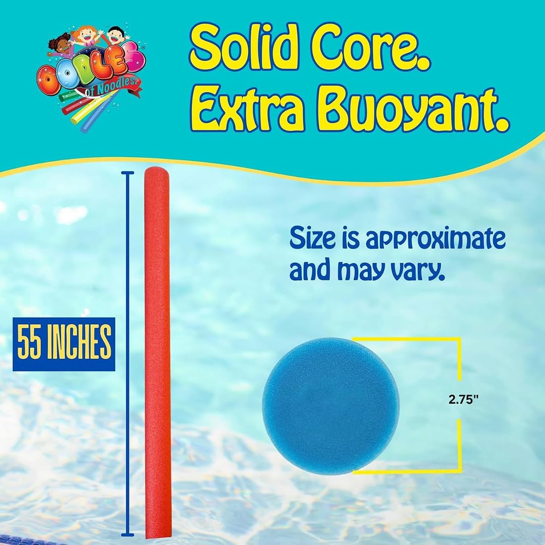 Solid Deluxe Pool Noodles - 3 Pack, 55 Inch view 5